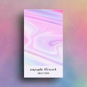 Carte De Visite Élégant Holographique Arc-en-ciel Aquarelle Script