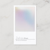 Carte de visite élégant Holographique Argent Aura (Devant)