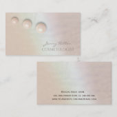 Carte De Visite Elégant holographique chic perle de luxe (Devant / Derrière)