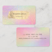 Carte De Visite Élégant Holographique moderne lignes de pointes de (Devant / Derrière)