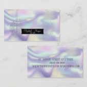 Carte De Visite Élégant holographique, Notes de musique Headphone  (Devant / Derrière)