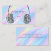 Carte De Visite Elégant Holographique, Parties scintillant Argent (Devant / Derrière)