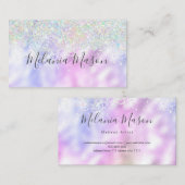 Carte De Visite Élégant Holographique Parties scintillant maquilla (Devant / Derrière)