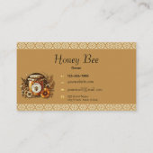 Carte De Visite Elegant Honey Jar for Beekeepers & Honey Producers (Dos)