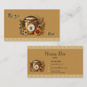 Carte De Visite Elegant Honey Jar for Beekeepers & Honey Producers (Devant / Derrière)