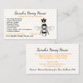 Carte De Visite Elegant Honeycomb Professional Honey Bee (Devant / Derrière)