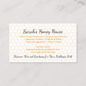Carte De Visite Elegant Honeycomb Professional Honey Bee (Dos)