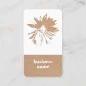 Carte De Visite Élégant imprimé Kraft blanc floral (Devant)