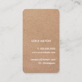 Carte De Visite Élégant imprimé Kraft blanc floral (Dos)