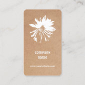 Carte De Visite Élégant imprimé Kraft blanc floral (Devant)