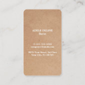 Carte De Visite Élégant imprimé Kraft blanc floral (Dos)