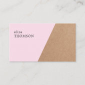 Carte De Visite Élégant imprimé Rose Kraft géométrique (Devant)