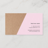 Carte De Visite Élégant imprimé Rose Kraft géométrique (Dos)