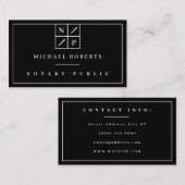 Carte De Visite Élégant insigne professionnel carré encadré (Devant / Derrière)