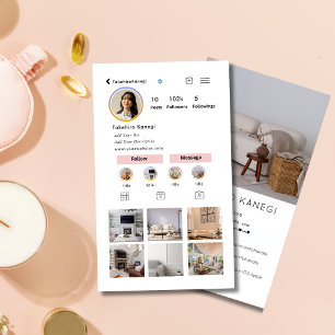 Carte De Visite Elégant Instagram De Médias Sociaux Concepteur Int