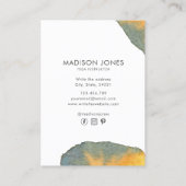 Carte De Visite Élégant instructeur Abstrait de Yoga à l'aquarelle (Dos)