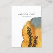 Carte De Visite Élégant instructeur Abstrait de Yoga à l'aquarelle (Devant)