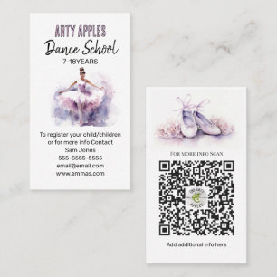 Carte De Visite Élégant instructeur de danse de ballet gracieux