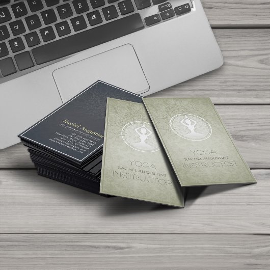 Carte De Visite Élégant instructeur de méditation de Yoga floral M