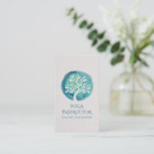 Carte De Visite Élégant instructeur de méditation Yoga pour arbre (Debout devant)