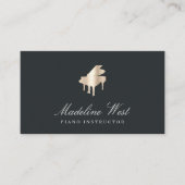 Carte De Visite Élégant instructeur de piano Faux Gold (Devant)