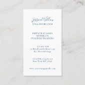 Carte De Visite Élégant instructeur de yoga arbre (Dos)