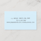 Carte De Visite Élégant instructeur de Yoga bleu lotus blanc (Dos)