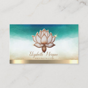 Carte De Visite Élégant instructeur de Yoga Brown Lotus