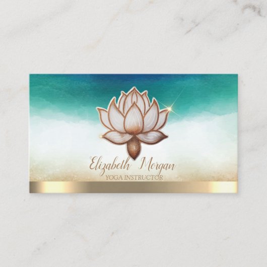 Carte De Visite Élégant instructeur de Yoga Brown Lotus (Devant)
