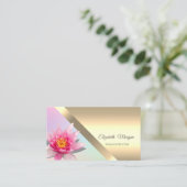 Carte De Visite Élégant instructeur de Yoga de Lotus Fleur d'Aquar (Debout devant)