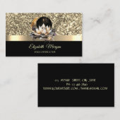 Carte De Visite Élégant instructeur de Yoga en or céleste Lotus Mo (Devant / Derrière)
