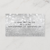 Carte De Visite Élégant instructeur de Yoga Fleur Lotus Bokeh Silv (Dos)