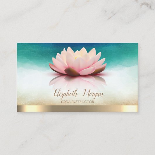 Carte De Visite Élégant instructeur de yoga Lotus (Devant)