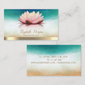 Carte De Visite Élégant instructeur de yoga Lotus (Devant / Derrière)