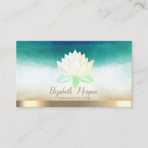 Carte De Visite Élégant instructeur de yoga Lotus Aquarelle