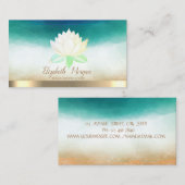 Carte De Visite Élégant instructeur de yoga Lotus Aquarelle (Devant / Derrière)