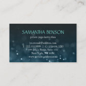 Carte De Visite Élégant instructeur de Yoga Lotus Bleu & Or (Dos)