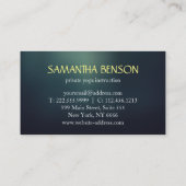 Carte De Visite Élégant instructeur de Yoga Lotus Bleu & Or (Dos)