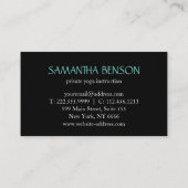 Carte De Visite Élégant instructeur de Yoga Lotus Bleu & Or (Dos)