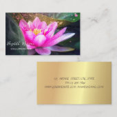 Carte De Visite Élégant instructeur de Yoga Lotus Gold (Devant / Derrière)