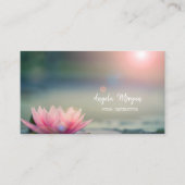 Carte De Visite Élégant instructeur de Yoga Lotus Rose (Devant)