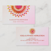 Carte De Visite Élégant instructeur de Yoga Marbre blanc à fleurs  (Devant / Derrière)