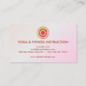 Carte De Visite Élégant instructeur de Yoga Marbre blanc à fleurs  (Dos)