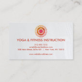 Carte De Visite Élégant instructeur de Yoga Marbre blanc à fleurs  (Dos)