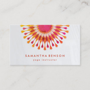 Carte De Visite Élégant instructeur de Yoga Marbre blanc à fleurs 