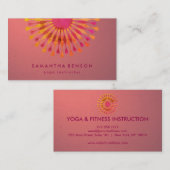 Carte De Visite Élégant instructeur de Yoga Marbre blanc à fleurs  (Devant / Derrière)