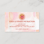 Carte De Visite Élégant instructeur de Yoga Marbre blanc à fleurs  (Dos)