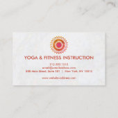Carte De Visite Élégant instructeur de Yoga Marbre blanc à fleurs (Dos)