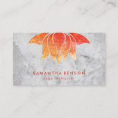 Carte De Visite Élégant instructeur de Yoga Marbre blanc à fleurs  (Devant)