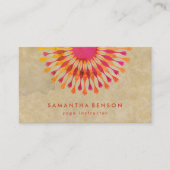 Carte De Visite Élégant instructeur de Yoga Marbre blanc à fleurs  (Devant)